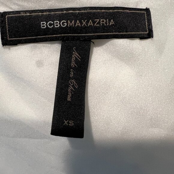 BCBGMaxAzria White Joline Studded Criss Cross Neck Blouse, Size XS - Picture 15 of 16